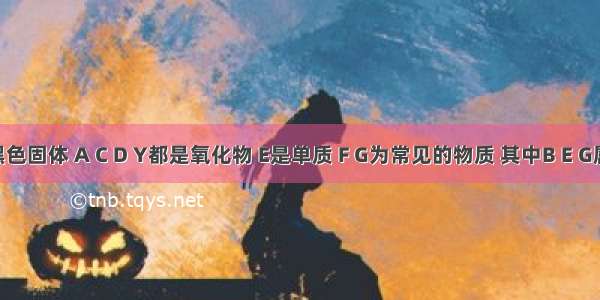 A为黑色固体 A C D Y都是氧化物 E是单质 F G为常见的物质 其中B E G属于单