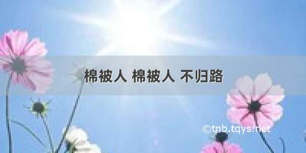 棉被人 棉被人 不归路