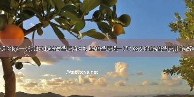 今年一月的某一天 武汉市最高温度为8℃ 最低温度是-3℃ 这天的最低温度比最高温度