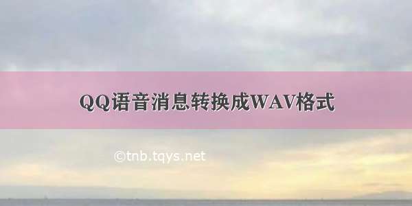 QQ语音消息转换成WAV格式