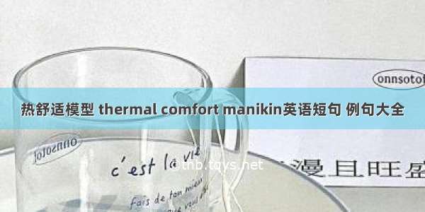 热舒适模型 thermal comfort manikin英语短句 例句大全