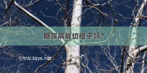 糖尿病能切橙子吗？