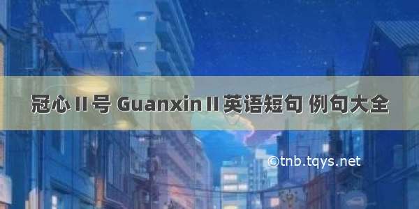 冠心Ⅱ号 GuanxinⅡ英语短句 例句大全