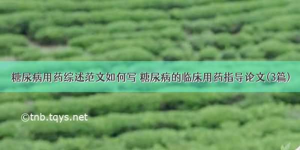 糖尿病用药综述范文如何写 糖尿病的临床用药指导论文(3篇)