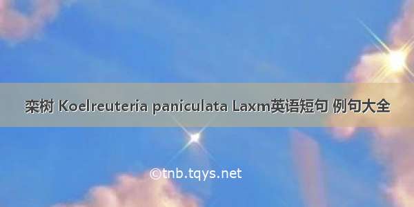 栾树 Koelreuteria paniculata Laxm英语短句 例句大全