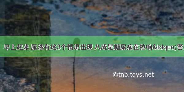 退休医生坦白说：早上起来 尿液有这3个情况出现 八成是糖尿病在拉响“警报器” 及