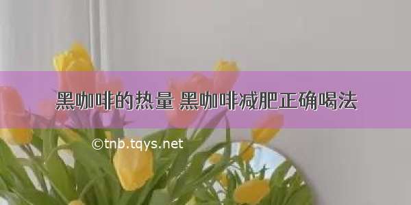 黑咖啡的热量 黑咖啡减肥正确喝法