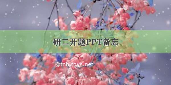 研二开题PPT备忘