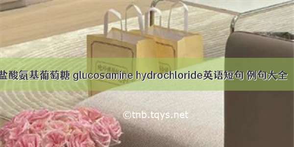 盐酸氨基葡萄糖 glucosamine hydrochloride英语短句 例句大全