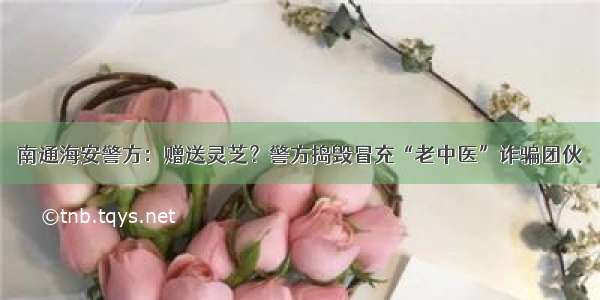 南通海安警方：赠送灵芝？警方捣毁冒充“老中医”诈骗团伙