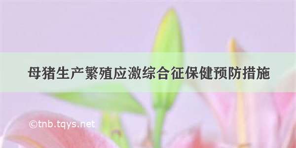 母猪生产繁殖应激综合征保健预防措施