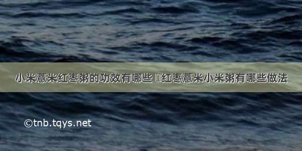 小米薏米红枣粥的功效有哪些 	红枣薏米小米粥有哪些做法