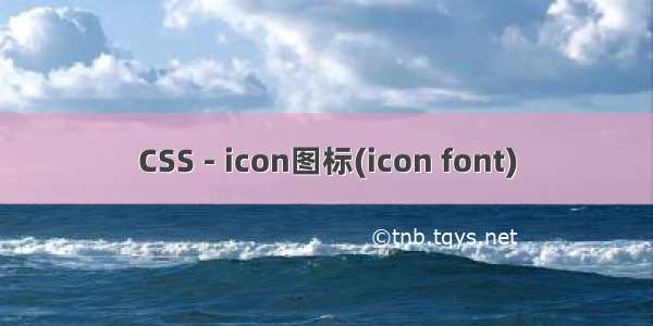 CSS - icon图标(icon font)