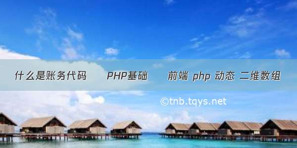 什么是账务代码 – PHP基础 – 前端 php 动态 二维数组