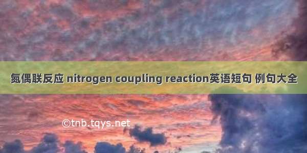 氮偶联反应 nitrogen coupling reaction英语短句 例句大全