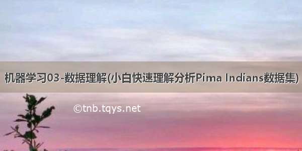 机器学习03-数据理解(小白快速理解分析Pima Indians数据集)