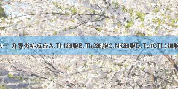 产生IL-2和IFN-γ 介导炎症反应A.Th1细胞B.Th2细胞C.NK细胞D.Tc(CTL)细胞E.巨噬细胞