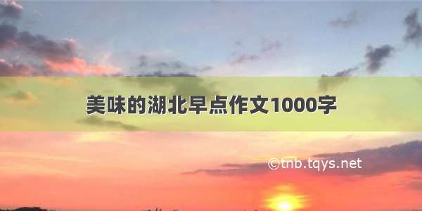 美味的湖北早点作文1000字