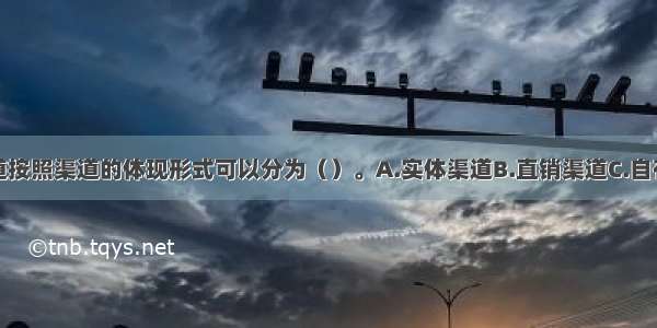 通信分销渠道按照渠道的体现形式可以分为（）。A.实体渠道B.直销渠道C.自有渠道D.电子