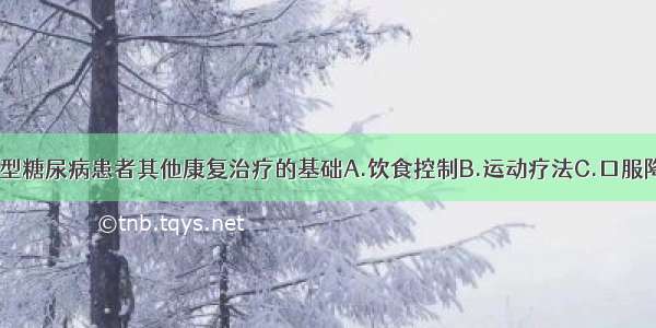 以上哪项是1型糖尿病患者其他康复治疗的基础A.饮食控制B.运动疗法C.口服降糖药物D.胰