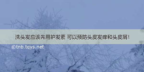 洗头发应该先用护发素 可以预防头皮发痒和头皮屑！