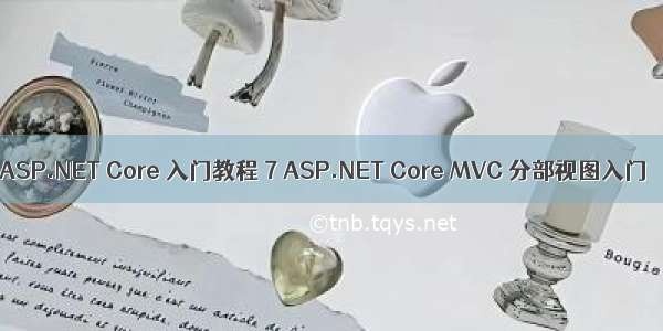 ASP.NET Core 入门教程 7 ASP.NET Core MVC 分部视图入门