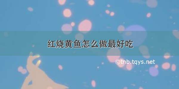 红烧黄鱼怎么做最好吃