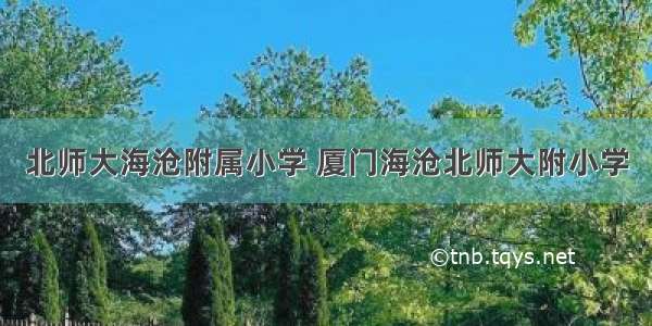 北师大海沧附属小学 厦门海沧北师大附小学