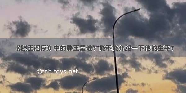 《滕王阁序》中的滕王是谁？能不能介绍一下他的生平？