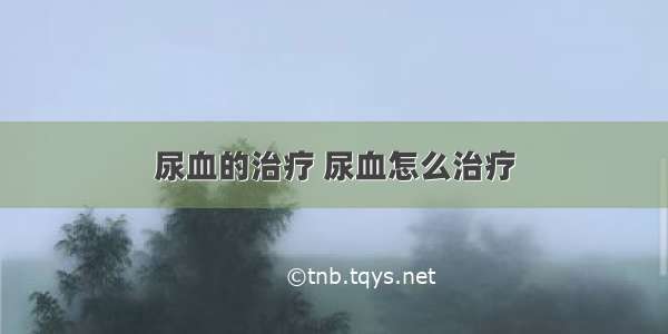 尿血的治疗 尿血怎么治疗