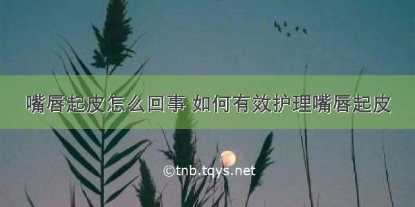 嘴唇起皮怎么回事 如何有效护理嘴唇起皮