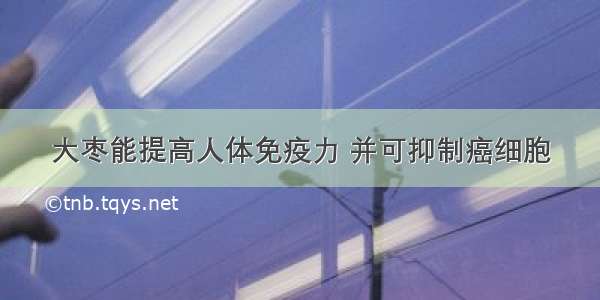 大枣能提高人体免疫力 并可抑制癌细胞