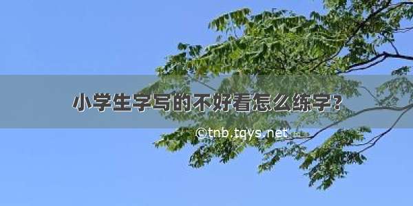 小学生字写的不好看怎么练字？