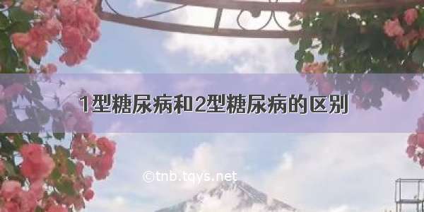 1型糖尿病和2型糖尿病的区别