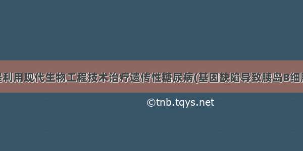 (选做)下图是利用现代生物工程技术治疗遗传性糖尿病(基因缺陷导致胰岛B细胞不能正常合