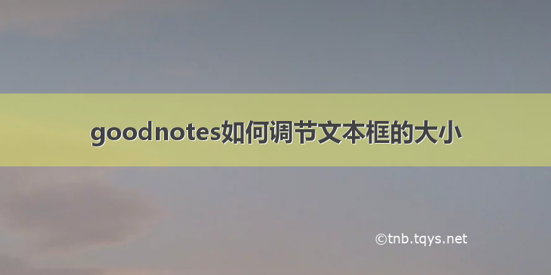 goodnotes如何调节文本框的大小