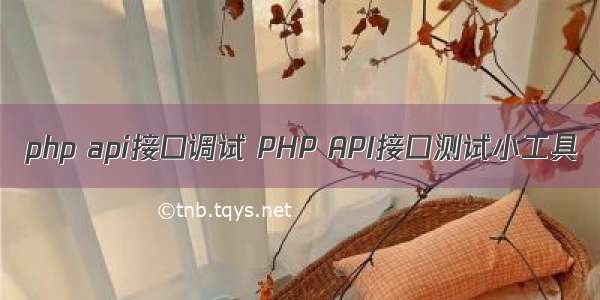 php api接口调试 PHP API接口测试小工具