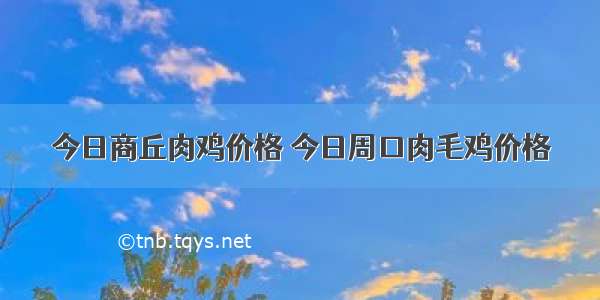 今日商丘肉鸡价格 今日周口肉毛鸡价格