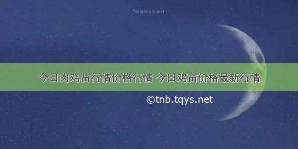 今日肉鸡苗行情价格行情 今日鸡苗价格最新行情