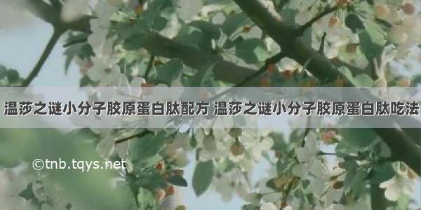 温莎之谜小分子胶原蛋白肽配方 温莎之谜小分子胶原蛋白肽吃法