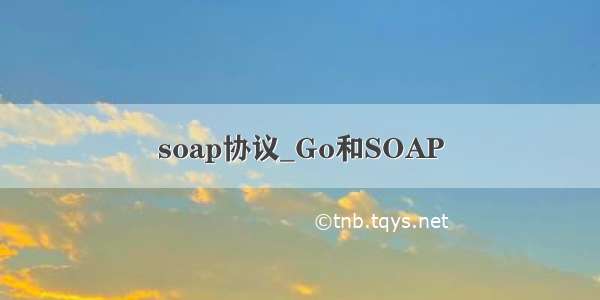 soap协议_Go和SOAP