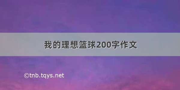 我的理想篮球200字作文