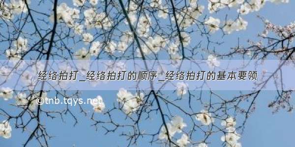 经络拍打_经络拍打的顺序_经络拍打的基本要领