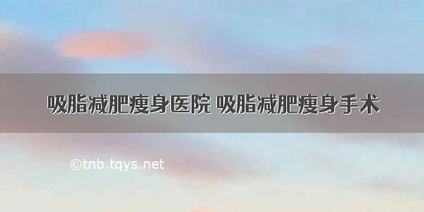 吸脂减肥瘦身医院 吸脂减肥瘦身手术