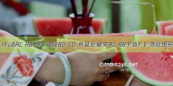 如图 AD平分∠BAC AB=AC 连接BD CD 并延长相交AC AB于点F E 则此图形中有几对