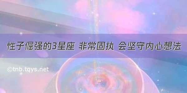 性子倔强的3星座 非常固执 会坚守内心想法