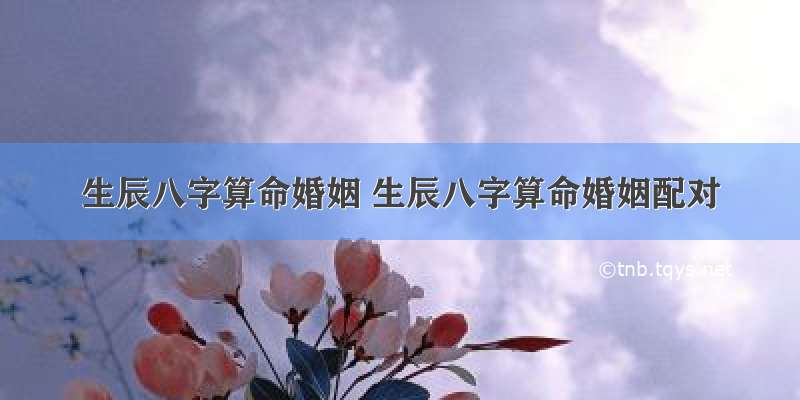 生辰八字算命婚姻 生辰八字算命婚姻配对