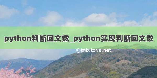 python判断回文数_python实现判断回文数