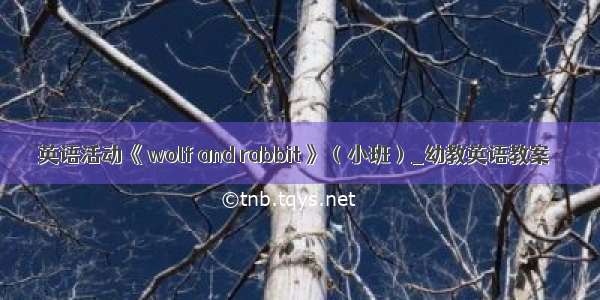 英语活动《 wolf and rabbit 》（小班）_幼教英语教案