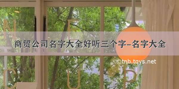 商贸公司名字大全好听三个字-名字大全